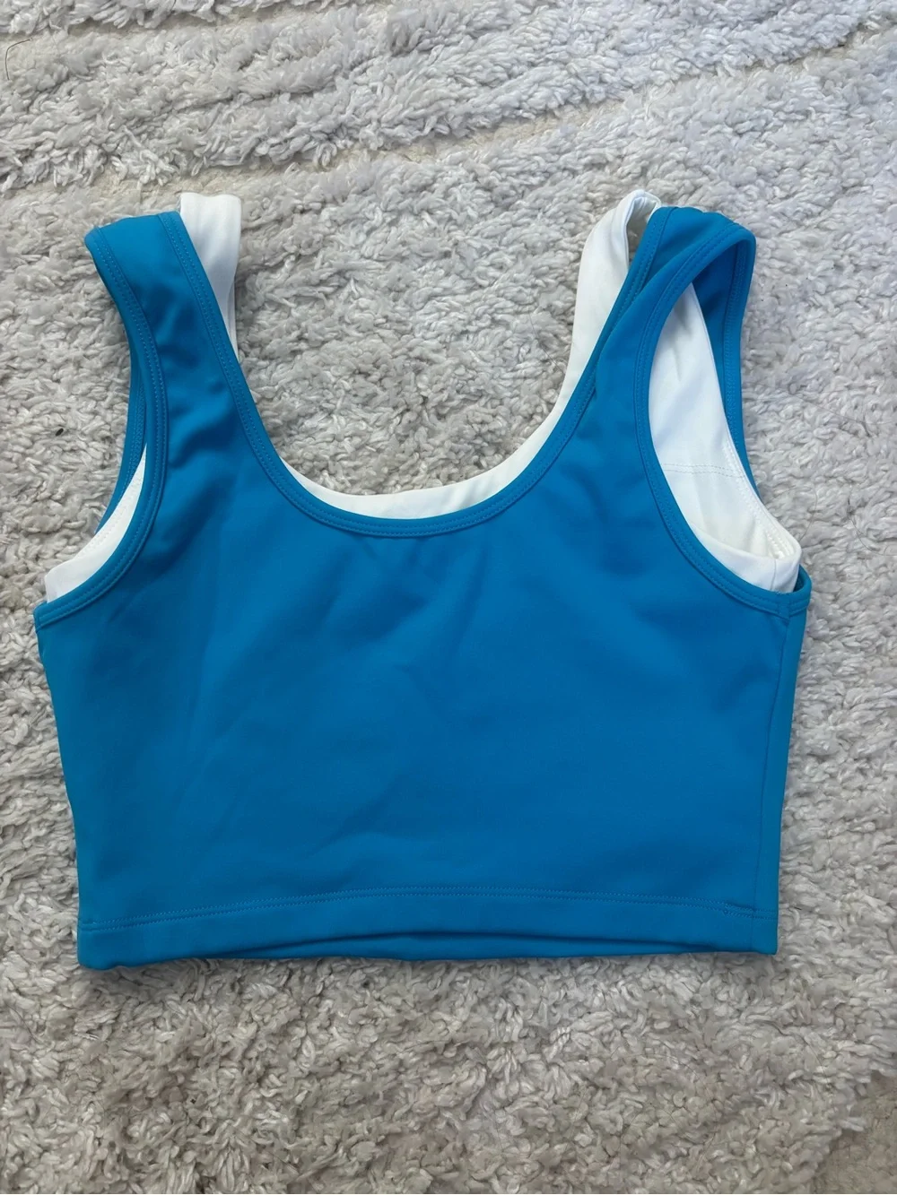 Blue Women's Layered Sports Crop Top